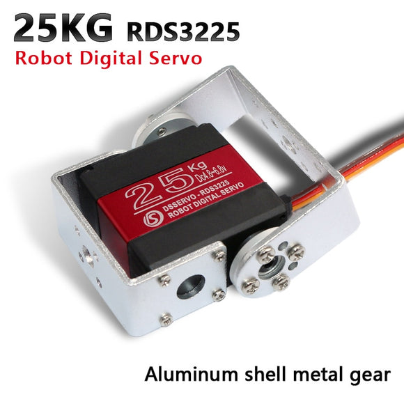 1X Robot servo 25kg RDS3225 metal gear digital servo arduino servo with Long and Short Straight U Mouting