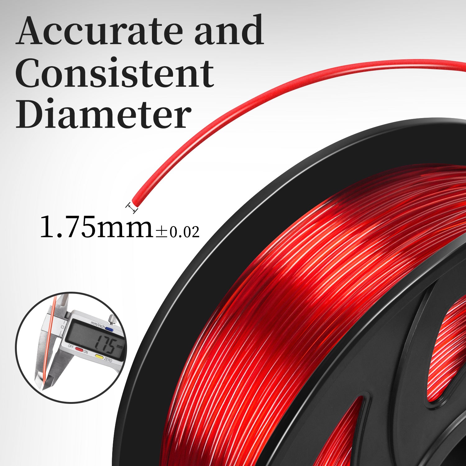 PETG Filament for 3D Printer Black, 1.75mm 1kg Spool (2.2lbs), Dimensional Accuracy +/- 0.02 mm, Clog-free/Bubble-free/Tangle-free 3D Printing Filament for Models, Sculptures, Candle Holders, Dog Tags